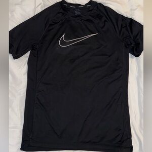 Nike Men Black Athletic Dri-FIT Tee with White Branding